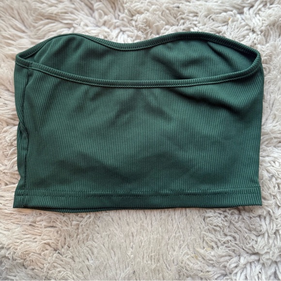 Green Ribbed Tube Top - Picture 2 of 2